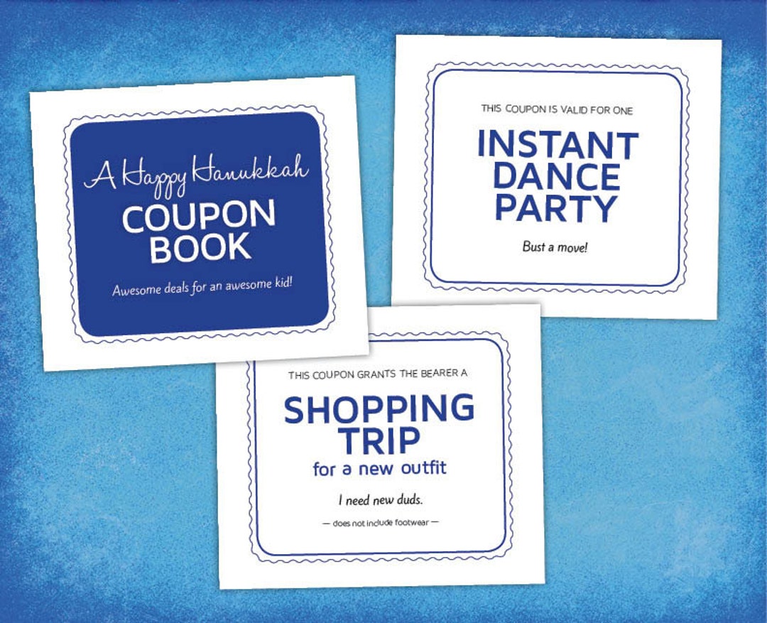 34 Unique Hanukkah Coupons for Kids, Printable PDF - Etsy