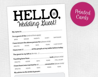 Fun Game for Your Wedding Guests, 25 cards