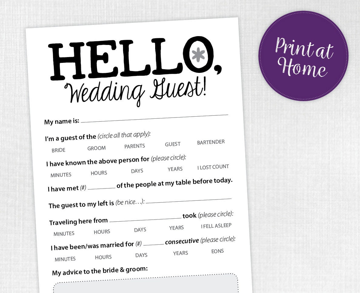Funny Wedding Reception Icebreaker Cards Entertain Your - Etsy Israel Funny Wedding Reception Icebreaker Cards Entertain Your - Etsy Israel
