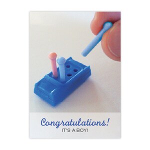 Game of Life Card, Baby Boy Funny Congratulations Card image 2