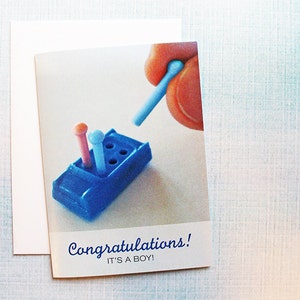 Game of Life Card, Baby Boy Funny Congratulations Card image 1