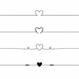 Heart Line SVG PNG Continuous Heart Line Digital Download Love Line Cricut Cut File Romantic Divider Wedding Clipart