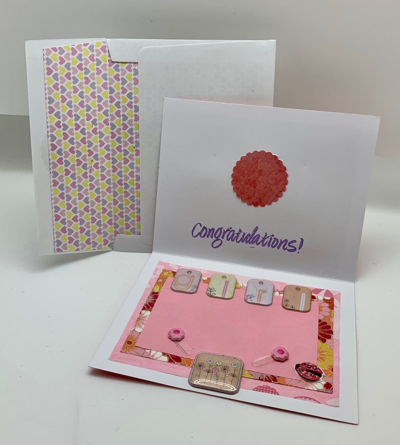 Congratulations Baby Girl Greeting Card with Matching Lined Envelope