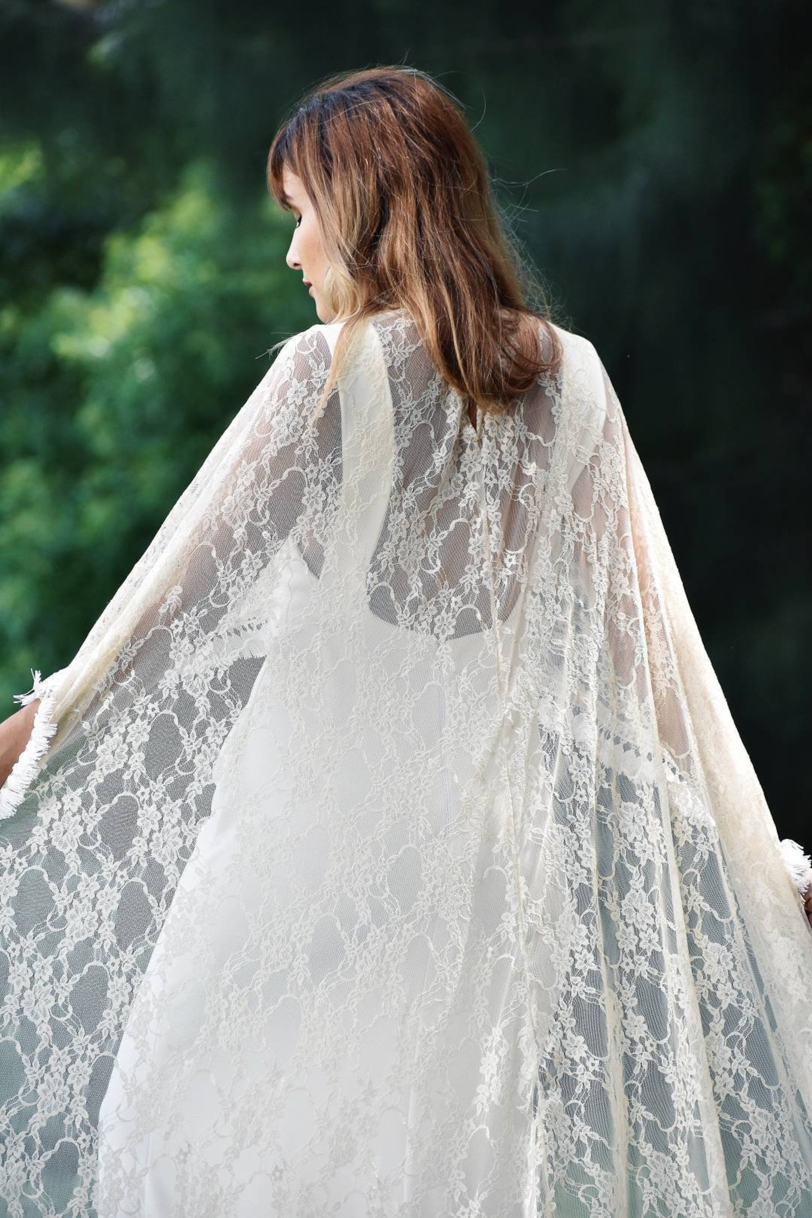 lace bridal cape