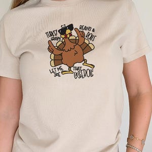 Herbst besticktes T-Shirt, Thanksgiving-Shirt, Türkei-Design