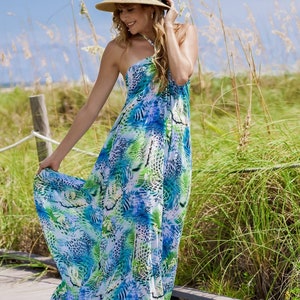 Boho Beach Dress With CrissCross Neck Maxi Summer Dress, Maxi Silky Dress Sleeveless, Bohemian Dress, Plus Size Dress, Summer Dress image 3