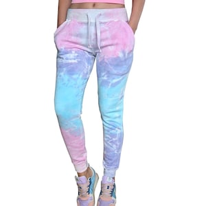 Tie Dye Joggers in Pastel Colors, Pastel Sweatpants, Lounge Pants