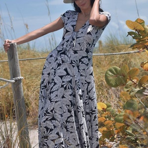 Boho Rayon Maxi Dress: Open Back Vintage Style Summer Dress