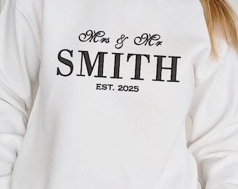 Embroidery Custom Sweatshirt and Hoodie - Mrs & Mr Smith