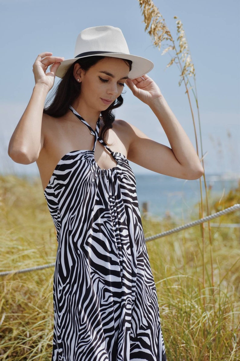 Boho Beach Dress With CrissCross Neck Maxi Summer Dress, Maxi Silky Dress Sleeveless, Boho Maxi Dress, Plus Size Dress, Comfy Beach Dress image 3