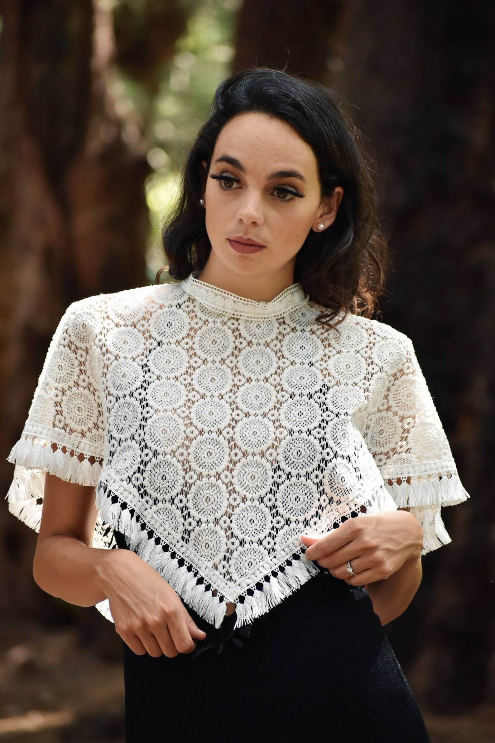 lace bridal cape