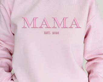 Personalized Embroidery Sweatshirt and Hoodie - Custom Mama Shirt