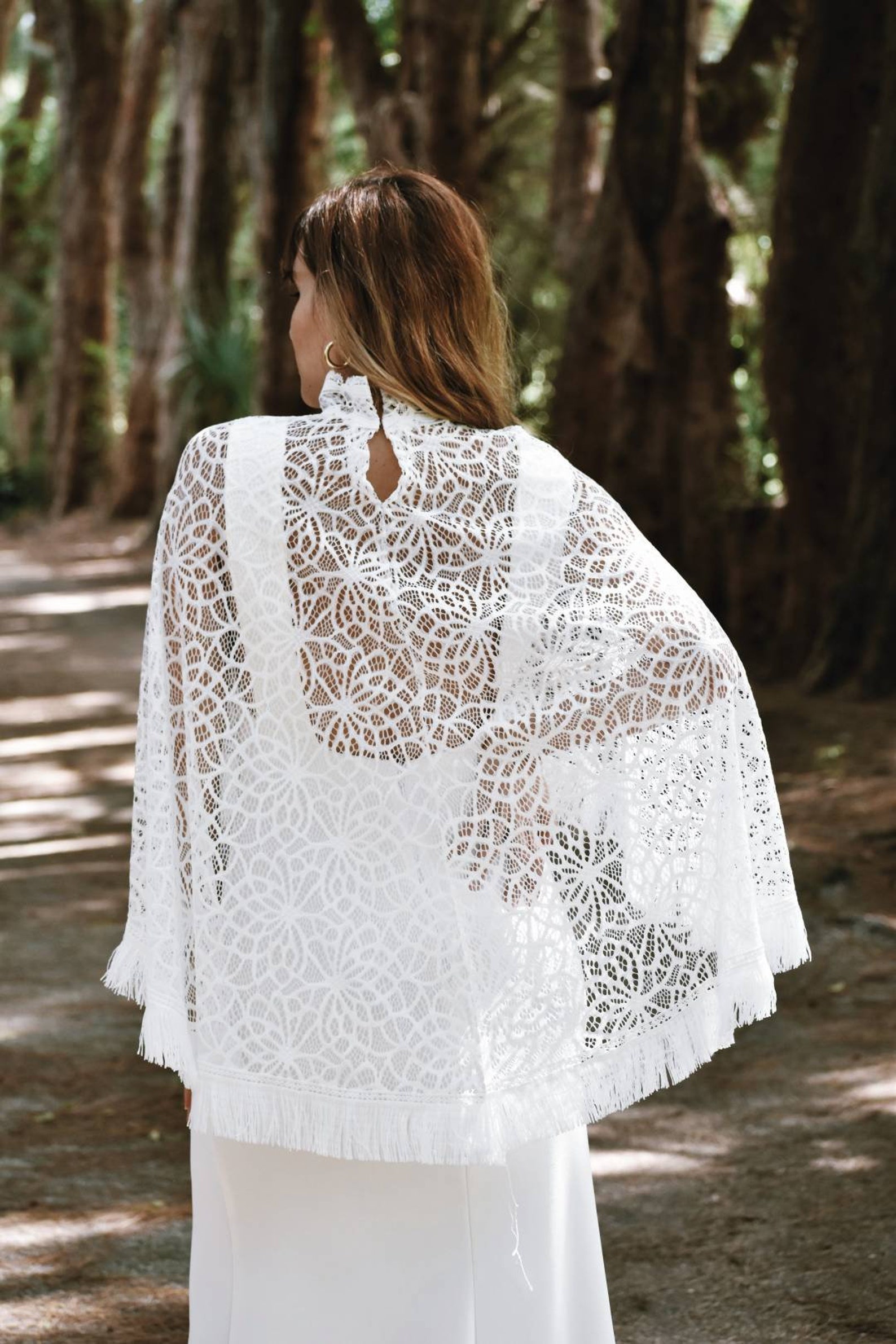 lace bridal cape