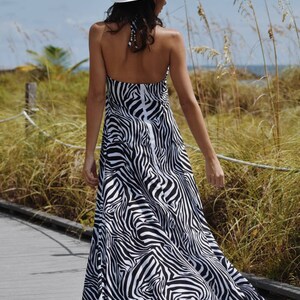 Boho Beach Dress With CrissCross Neck Maxi Summer Dress, Maxi Silky Dress Sleeveless, Boho Maxi Dress, Plus Size Dress, Comfy Beach Dress image 9