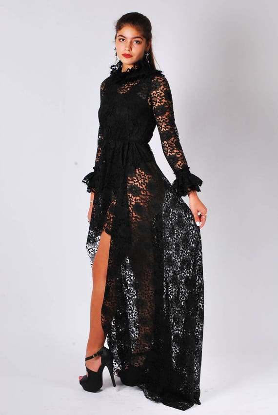 Long Sleeve Dress/ Maxi Lace Dress 