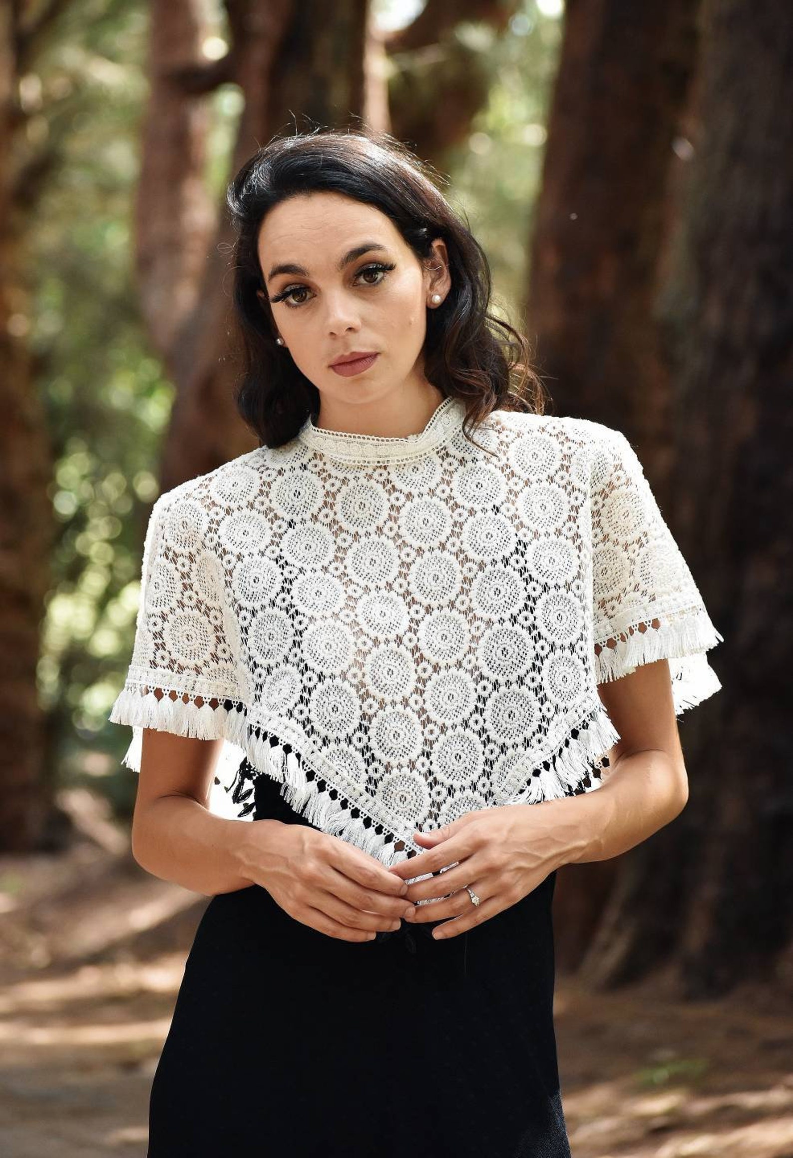 lace bridal cape