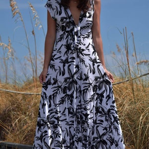 Boho Maxi Dress: Rayon Vintage Style Open Back Summer Dress