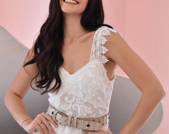 Lace Crochet Jumper Romper Dress One Piece Vintage - Etsy