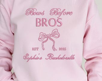 Personalized Embroidery Sweatshirt and Hoodie - Bows Before Bros