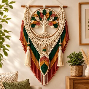 Tree of Life Macrame Wall Hanging Pattern PDF, Boho Botanical DIY