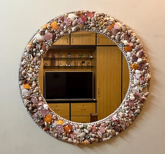 Handmade: Seashell Mirror Coastal Wall Decor, Seaside Treasure (3x3 ft)
