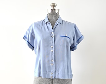 1960s Lady Sparkle Service Bowling Shirt Size 36 | Amalgamated Clothing Workers of America