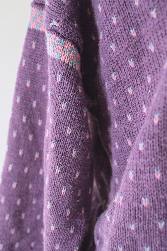 1980s-90s Northern Isles Petites Purple Cotton Ra… - image 3