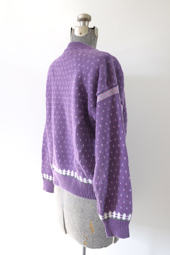 1980s-90s Northern Isles Petites Purple Cotton Ra… - image 7
