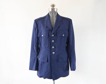 Vintage 60s USAF Air Force Overcoat 1085 Blue Coat US Military