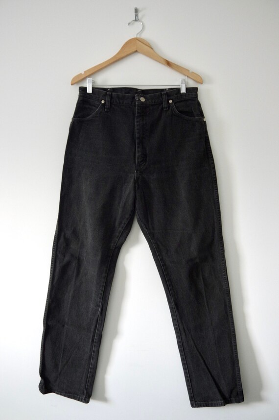 80s Wrangler ショップ YARN DYED BLACK DENIM PANTS 80s Wrangler