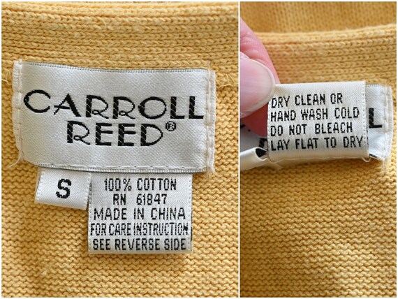 Carroll Reed Yellow Button Front Sweater Vest w/ … - image 10