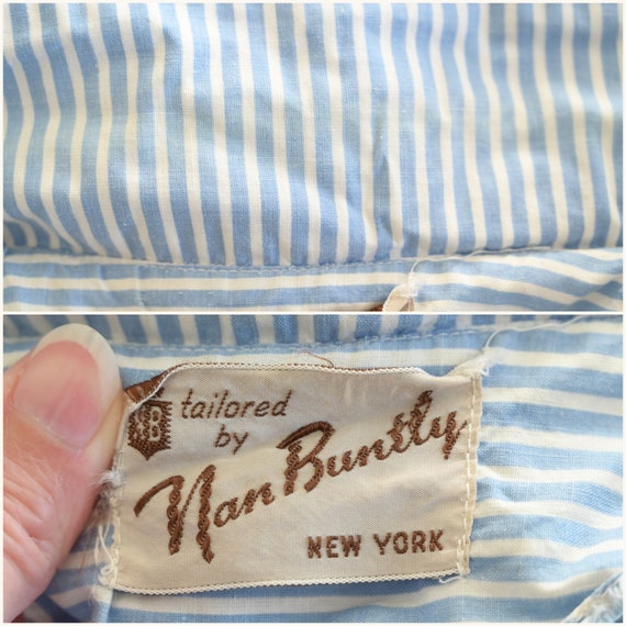 1950s Tailored by Nan Buntly New York Blue White … - image 10