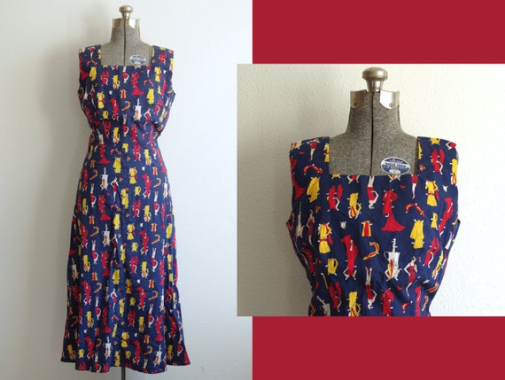 Vintage Handmade Navy Blue Roaring 20s Flapper Pap