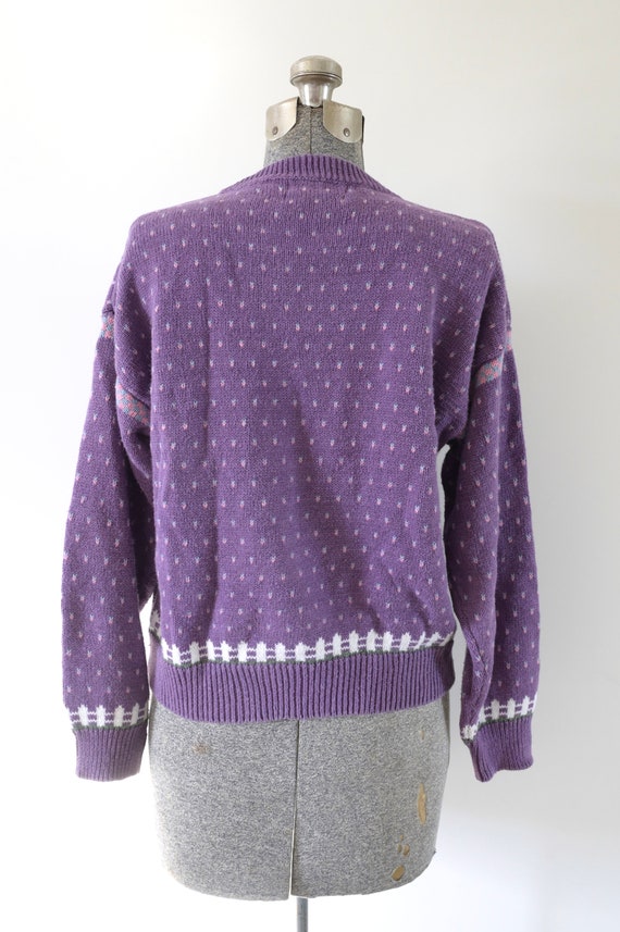 1980s-90s Northern Isles Petites Purple Cotton Ra… - image 5