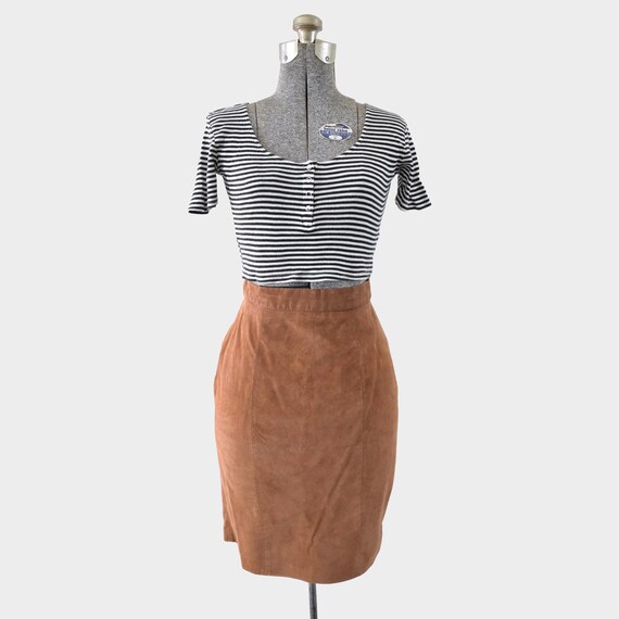 1990s Compagnie Internationale Express Brown Tan Suede Skirt W Back Slit Size 5 Etsy Israel