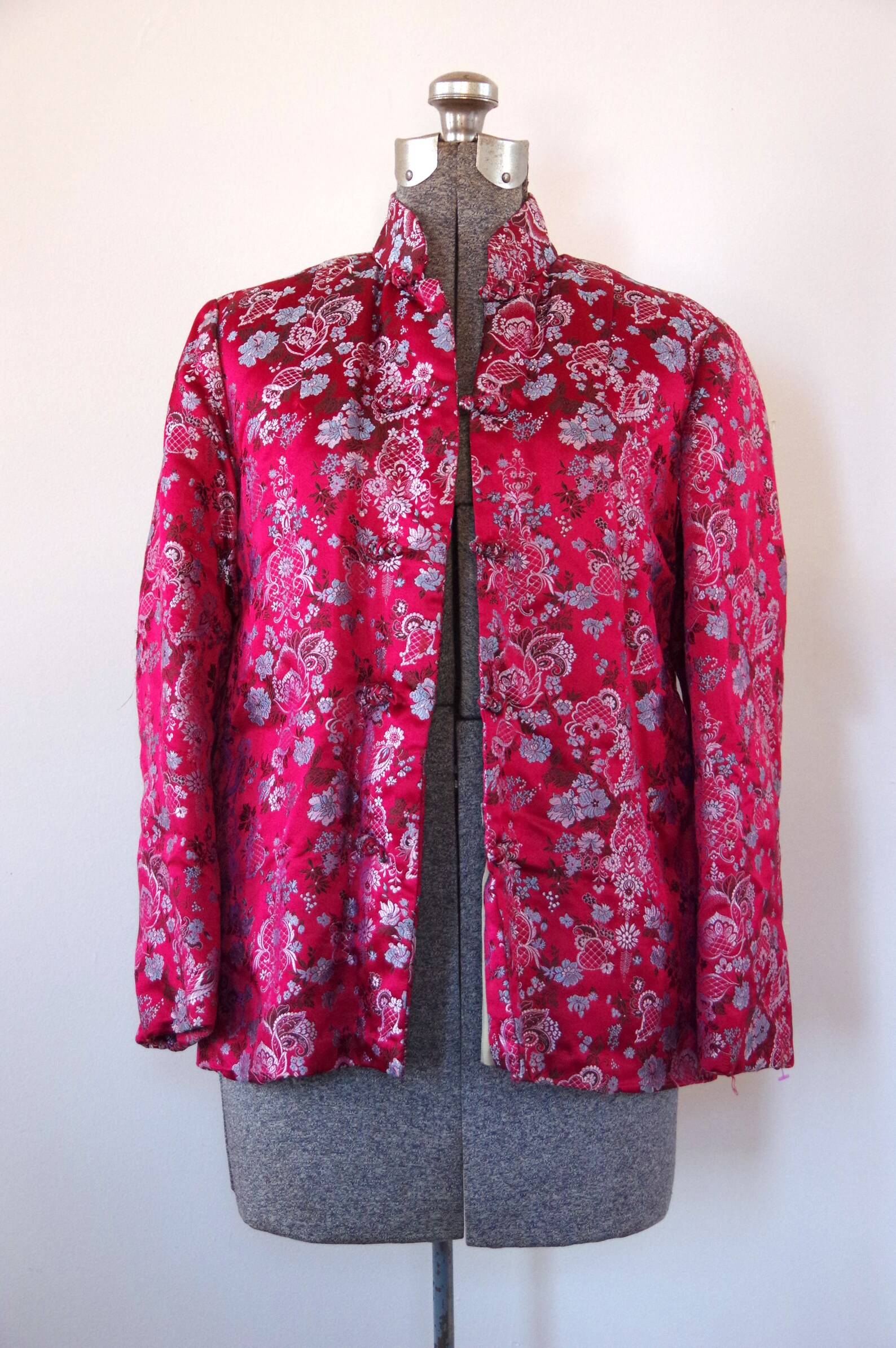 Traditional Chinese Padded Jacket Pink Silk Asian Jacket W/ - Etsy