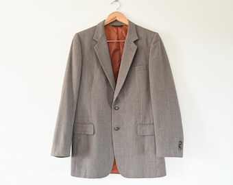 Paul Rene International Collection Brown Herringbone Two Button Jacket Sport Coat | Made in Korea