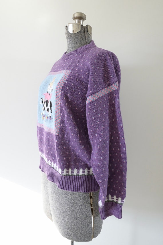 1980s-90s Northern Isles Petites Purple Cotton Ra… - image 4