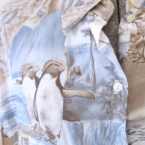 Script Arctic Scenes Penguin and Polar Bear Print Button Down - Etsy
