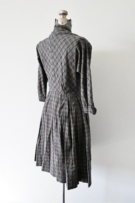 1950s Betty Hartford Brown Black Plaid Fit and Fl… - image 7