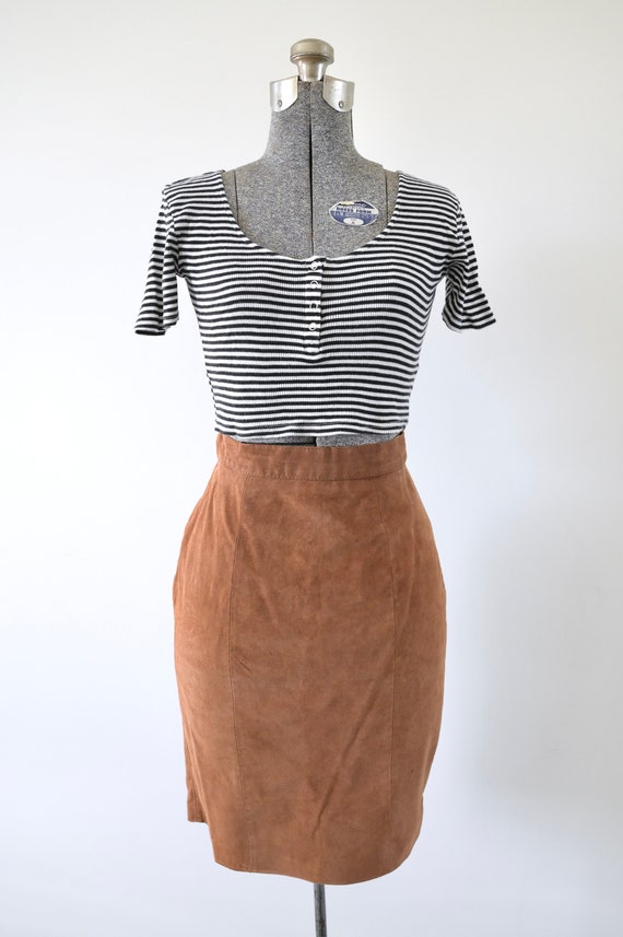 Express faux top suede skirt