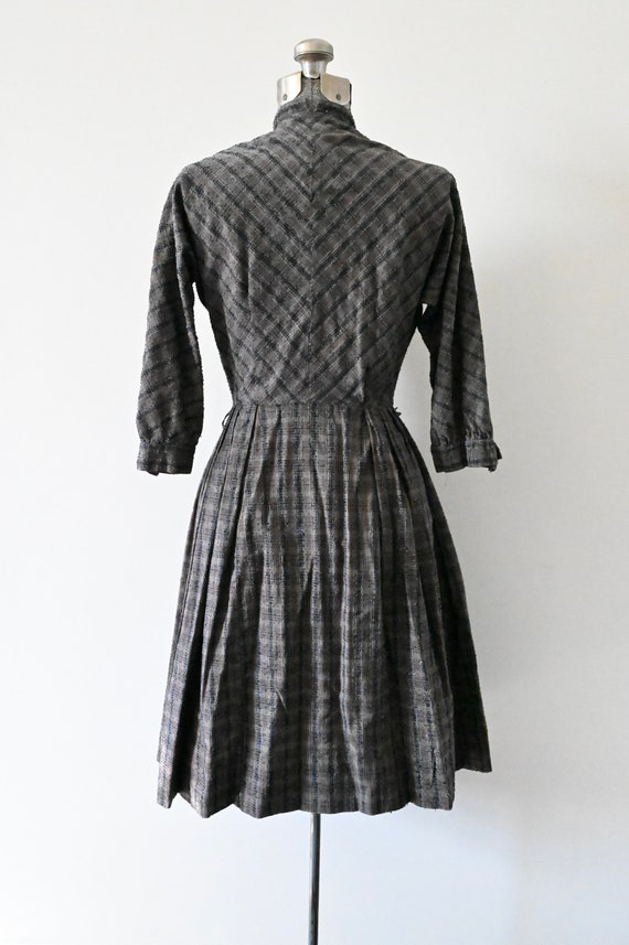 1950s Betty Hartford Brown Black Plaid Fit and Fl… - image 6