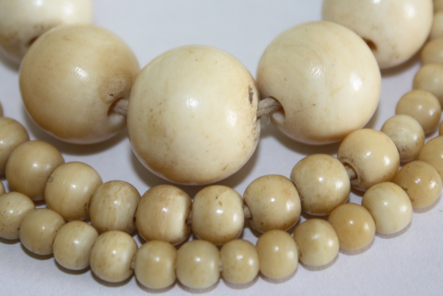Vintage Necklace Ivory Ox Bone Bead 1920s Jewelry Etsy