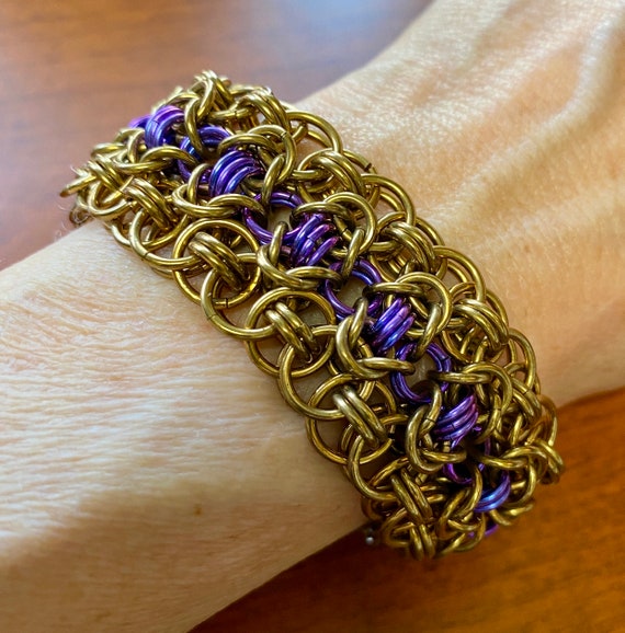 Rondo a La Byzantine Brass and Purple Chain Maille