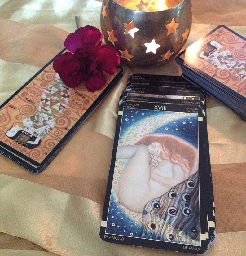 The Golden Tarot Of Klimt One Tarot Card Reading Etsy