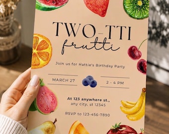 Two-tti Fruti Birthday invitation template