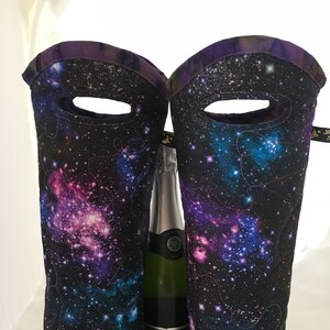 Stargazers Insulated Wine Tote, Reusable Wine Gift Bag, Wine Lover Gift
