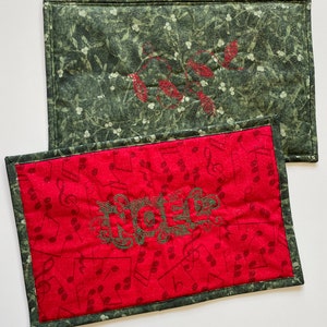 Christmas Quilted Placemats Handmade Holiday Table Decor