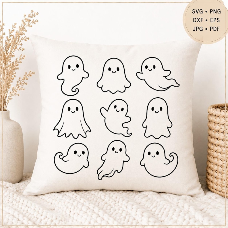 Kawaii Ghost SVG Bundle, Halloween Cut Files, Cricut Silhouette ...