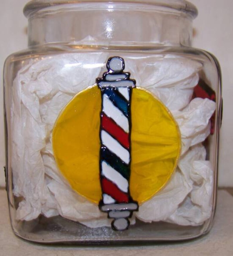 Barber shop TIP JAR or comb jar Square Canister Etsy
